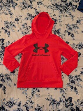 Under Armour Pinkish-Orange Neon Hoodie Youth XS